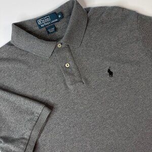 Vintage Polo Ralph Lauren Shirt Men Medium Gray Cotton